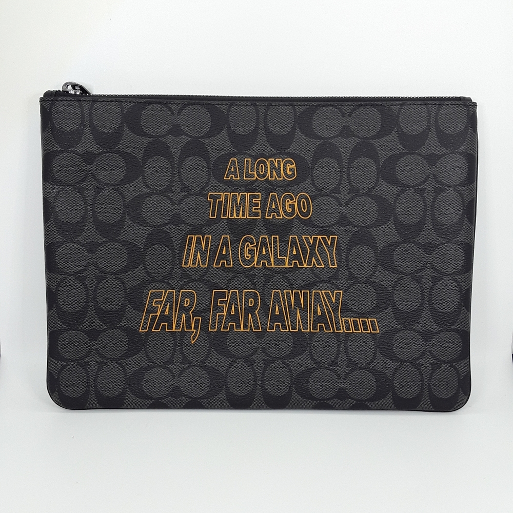 NWT Coach X Star Wars Charcoal Sig Large Pouch